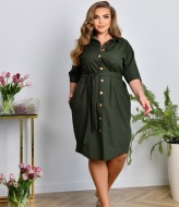 Льняное платье на пуговицах NF-3656A650