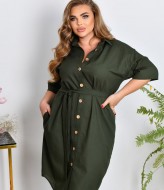 Льняное платье на пуговицах NF-3656A650