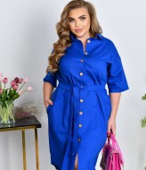 Льняное платье на пуговицах NF-3656A650