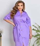 Льняное платье на пуговицах NF-3656A650