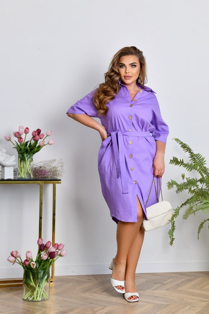 Льняное платье на пуговицах NF-3656A650