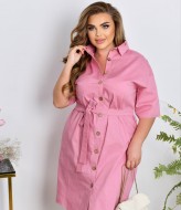 Льняное платье на пуговицах NF-3656A650