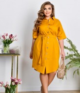 Льняное платье на пуговицах NF-3656A650