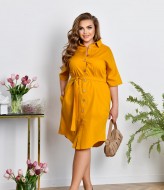 Льняное платье на пуговицах NF-3656A650