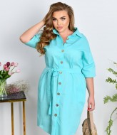 Льняное платье на пуговицах NF-3656A650