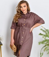 Льняное платье на пуговицах NF-3656A650