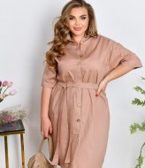 Льняное платье на пуговицах NF-3656A650