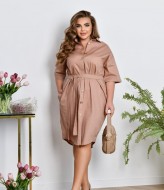 Льняное платье на пуговицах NF-3656A650