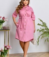 Льняное платье на пуговицах NF-3656A650