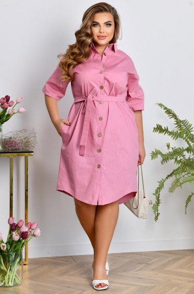 Льняное платье на пуговицах NF-3656A650