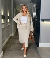 Вельветовый костюм с юбкой DOL-381A750