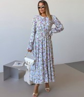 Платье в цветочек длинное  IMMA-381A490