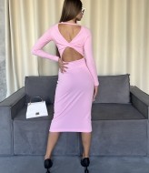 Платье с открытой спиной и длинными рукавами LIB-8835A350