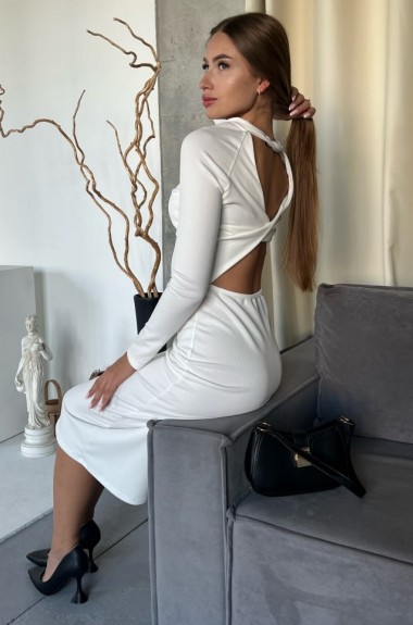 Платье с открытой спиной и длинными рукавами LIB-8835A350
