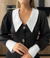 Платье с белым воротником и манжетами  MOK-552A539