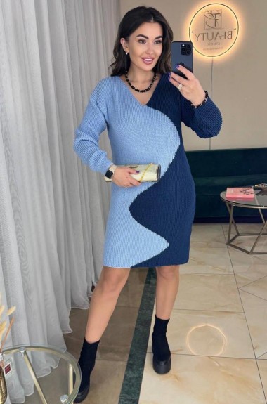 Вязаное короткое платье  IND-5062A600