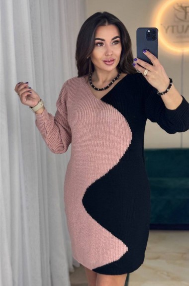 Вязаное короткое платье  IND-5062A600