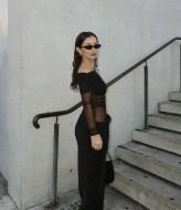 Макси-платье с открытыми плечами LK-359A550