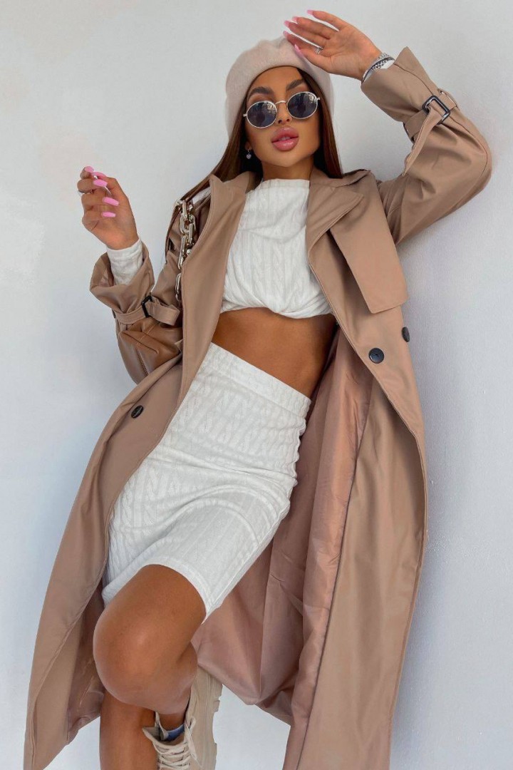 Кожаный плащ AP-558A820