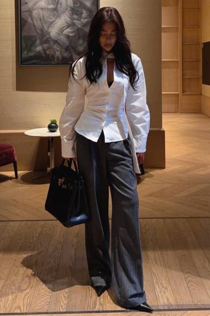 Рубашка с корсетной шнуровкой на спине INNA-589A450