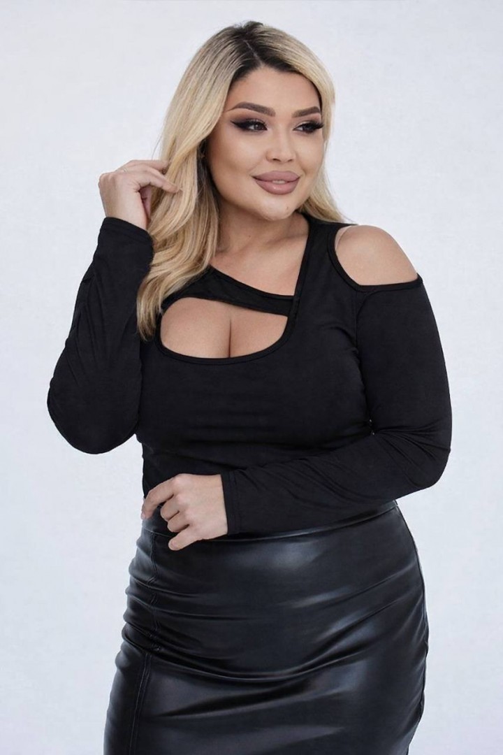 Жіночий лонгслів з відкритим плечем INS-498A450