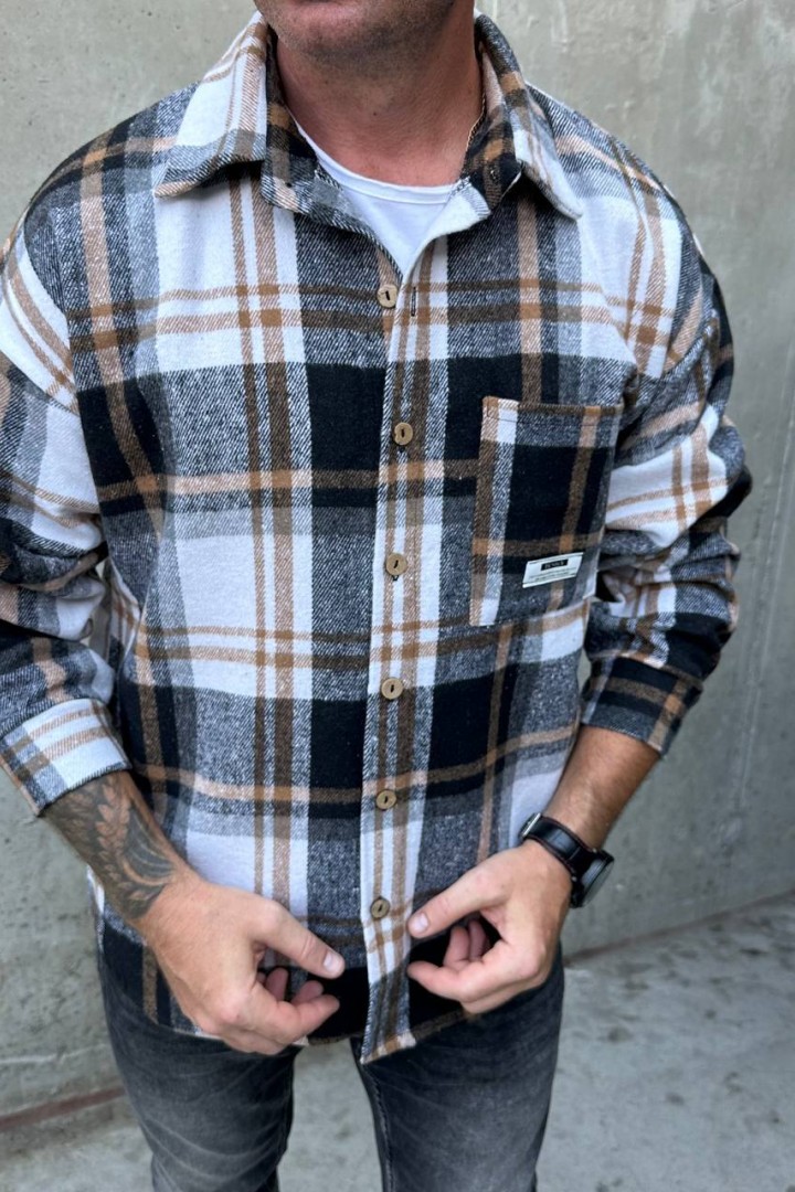 Мужская рубашка в клетку LSA-744A480