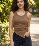 Стильная майка с асимметрией MIK-3102A190