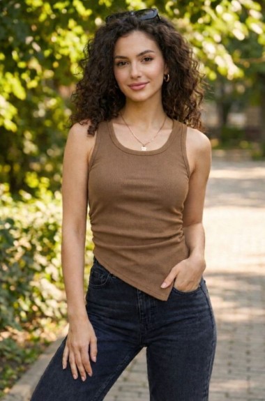 Стильная майка с асимметрией MIK-3102A190 Стильная майка с асимметрией MIK-3102A190