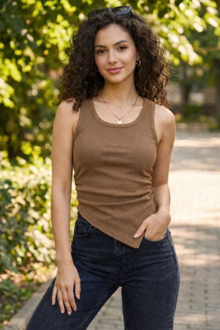 Стильная майка с асимметрией MIK-3102A190