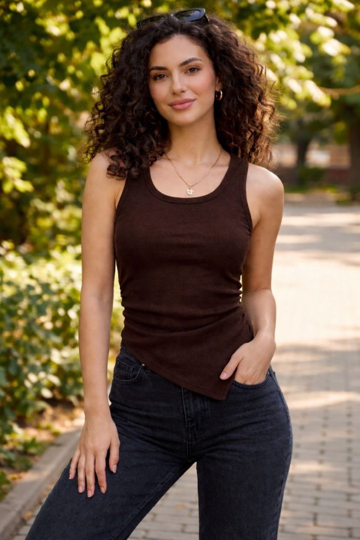 Стильная майка с асимметрией MIK-3102A190