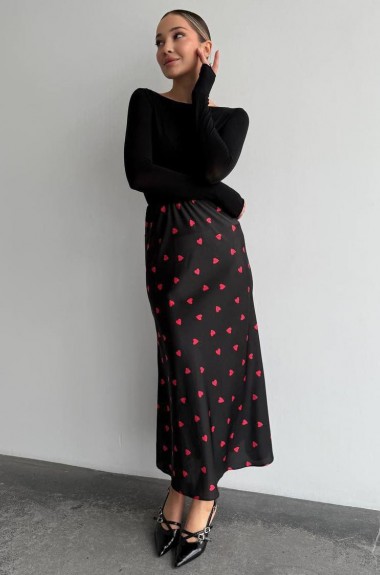 Шелковая юбка миди MIK-8067A430