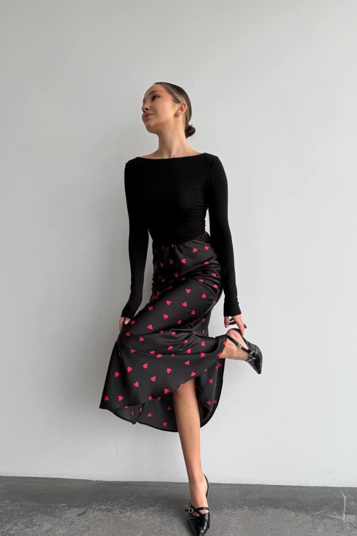 Шелковая юбка миди MIK-8067A430