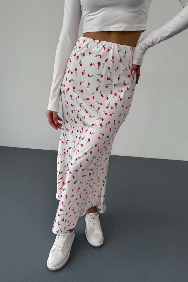 Шелковая юбка миди MIK-8067A430