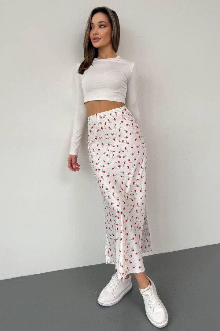 Шелковая юбка миди MIK-8067A430