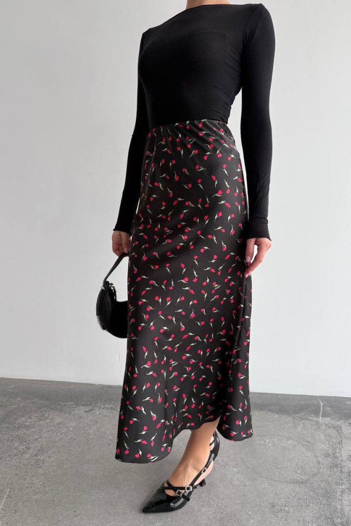 Шелковая юбка миди MIK-8067A430