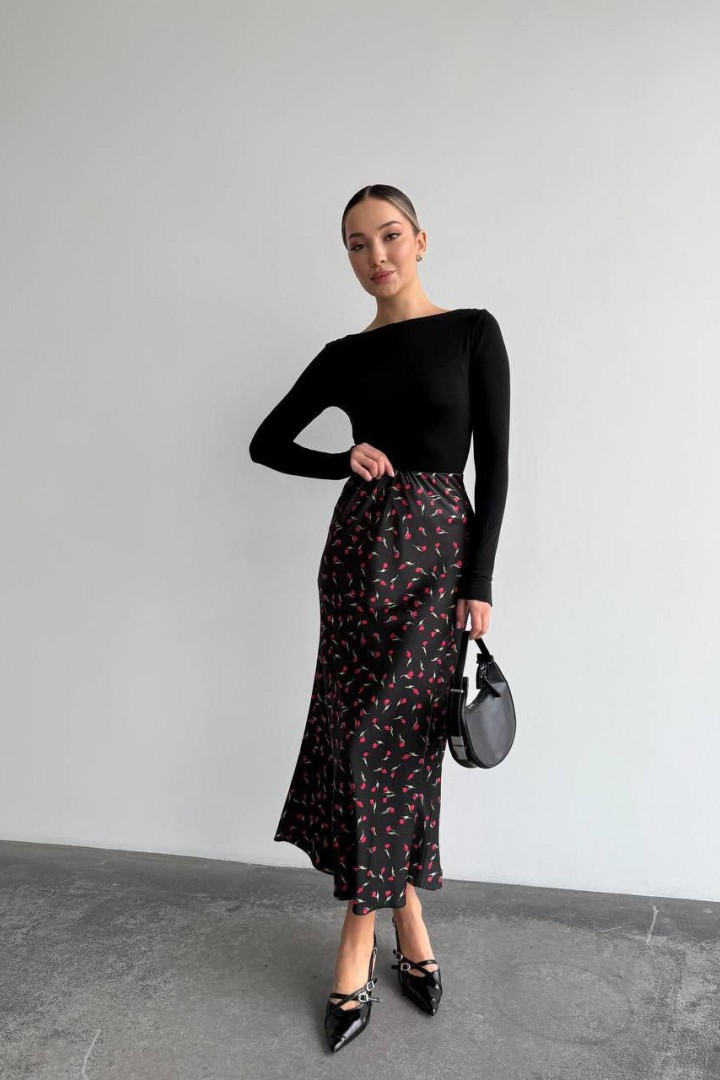 Шелковая юбка миди MIK-8067A430