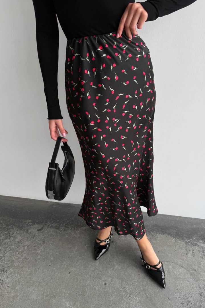 Шелковая юбка миди MIK-8067A430