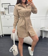 Вельветова сукня з поясом XOF-7011A470