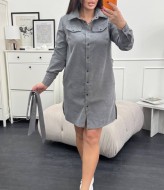 Вельветова сукня з поясом XOF-7011A470