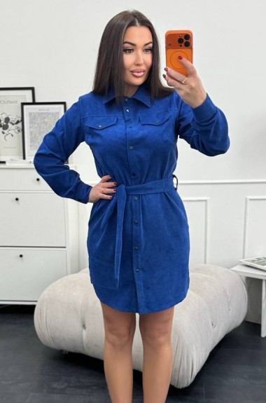 Вельветова сукня з поясом XOF-7011A470