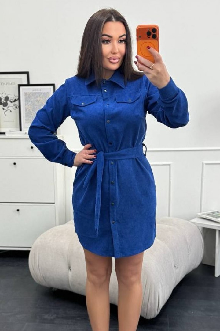 Вельветова сукня з поясом XOF-7011A470