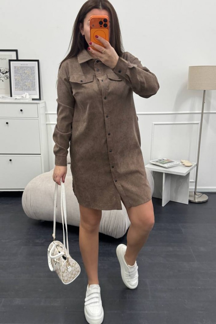 Вельветова сукня з поясом XOF-7011A470