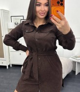 Вельветова сукня з поясом XOF-7011A470