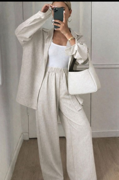 Льняной костюм свободного кроя SNV-10132A780 Льняной костюм свободного кроя SNV-10132A780