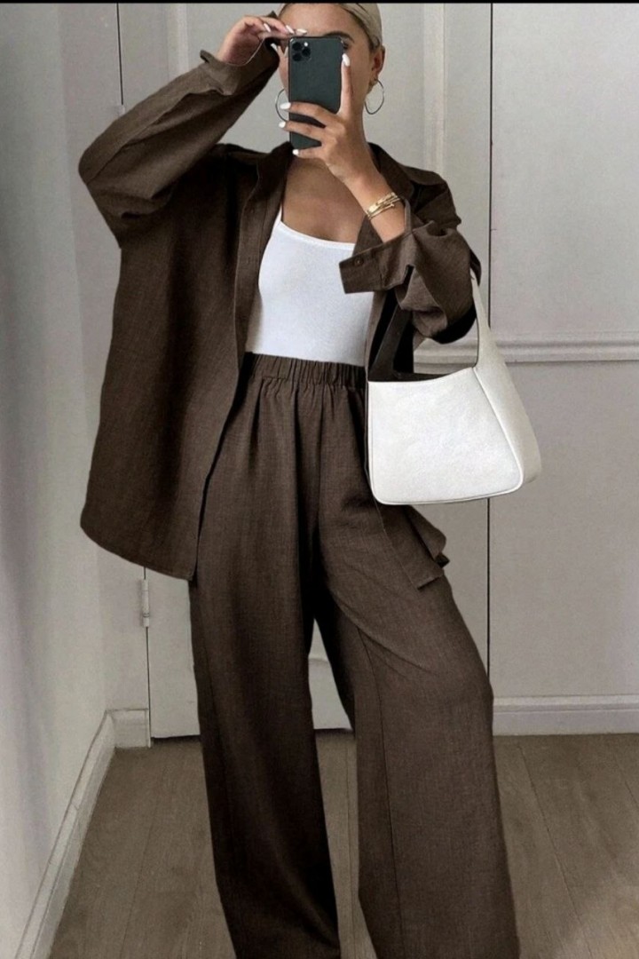 Льняной костюм свободного кроя SNV-10132A780