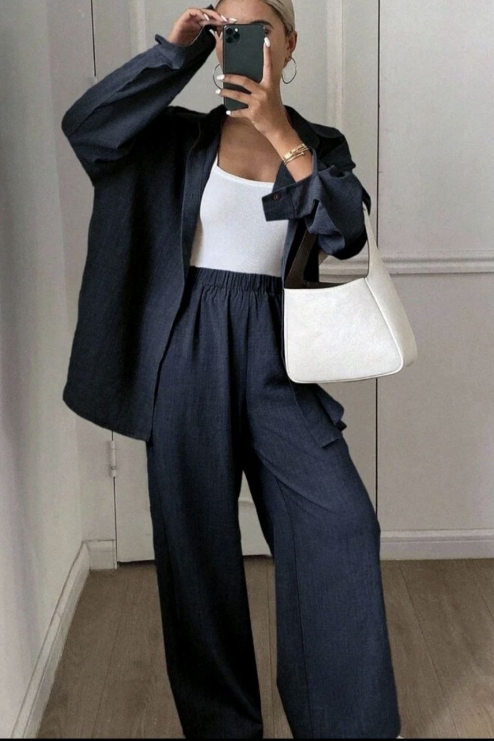 Льняной костюм свободного кроя SNV-10132A780