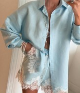 Костюм оригінального крою з мереживом VOL-750A750