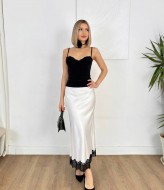 Шелковая юбка с кружевом ELZ-407A350