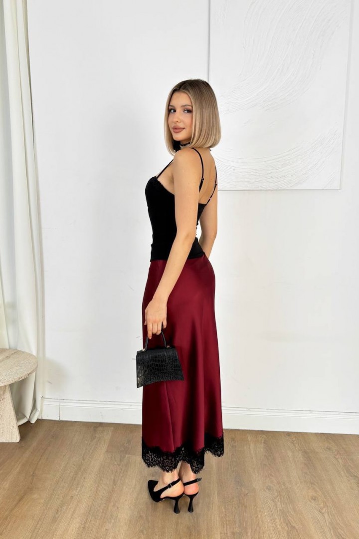 Шелковая юбка с кружевом ELZ-407A350