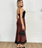 Шелковая юбка с кружевом ELZ-407A350